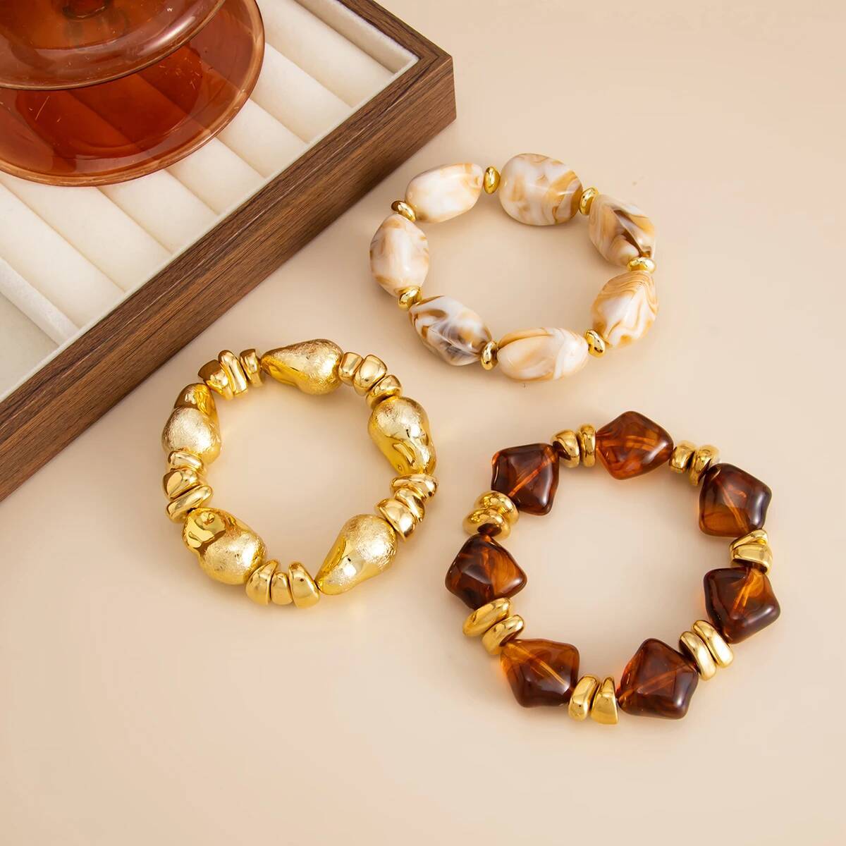 3 pçs/set y2k boêmio resina ac - Resin Art Watch avaliação e preço